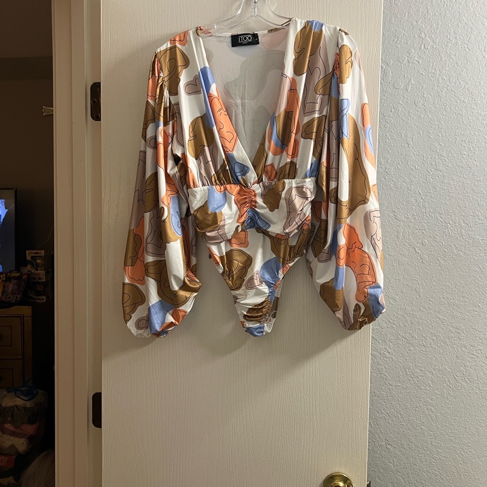 Multicolor Abstract Women's Bodysuit